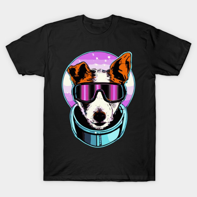 Jack Russell Terrier 80s Retro Space Dog Lover T-Shirt by BetterManufaktur